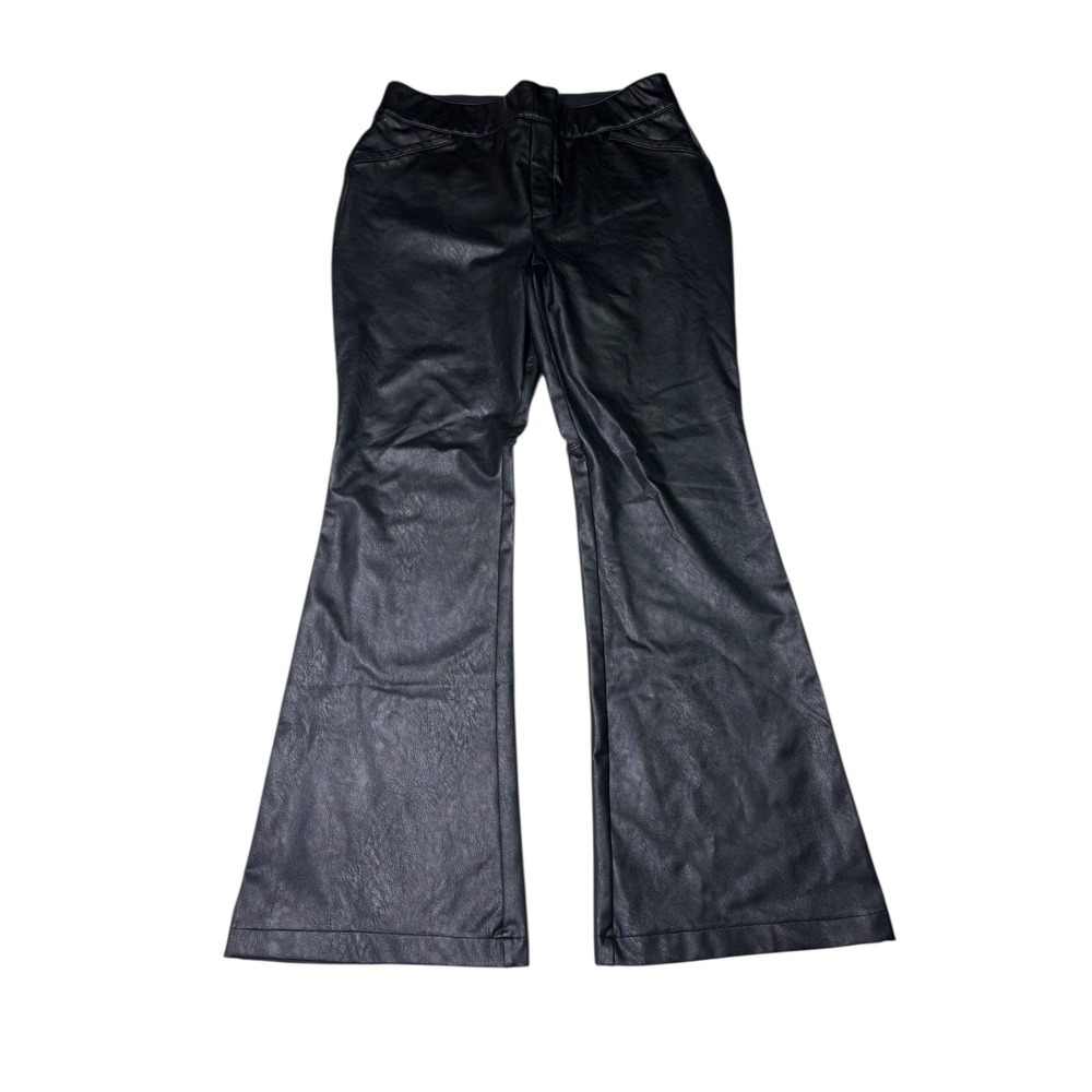 NWT SPANX Faux Leather Flare Pants Luxe Black Size‎ 32X31